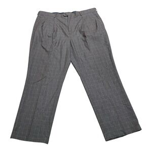 Geoffrey Beene Brown Checkered Dress Pants